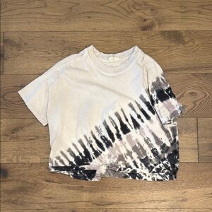 Electric & Rose Tie-Dye Top in Cream and Black
